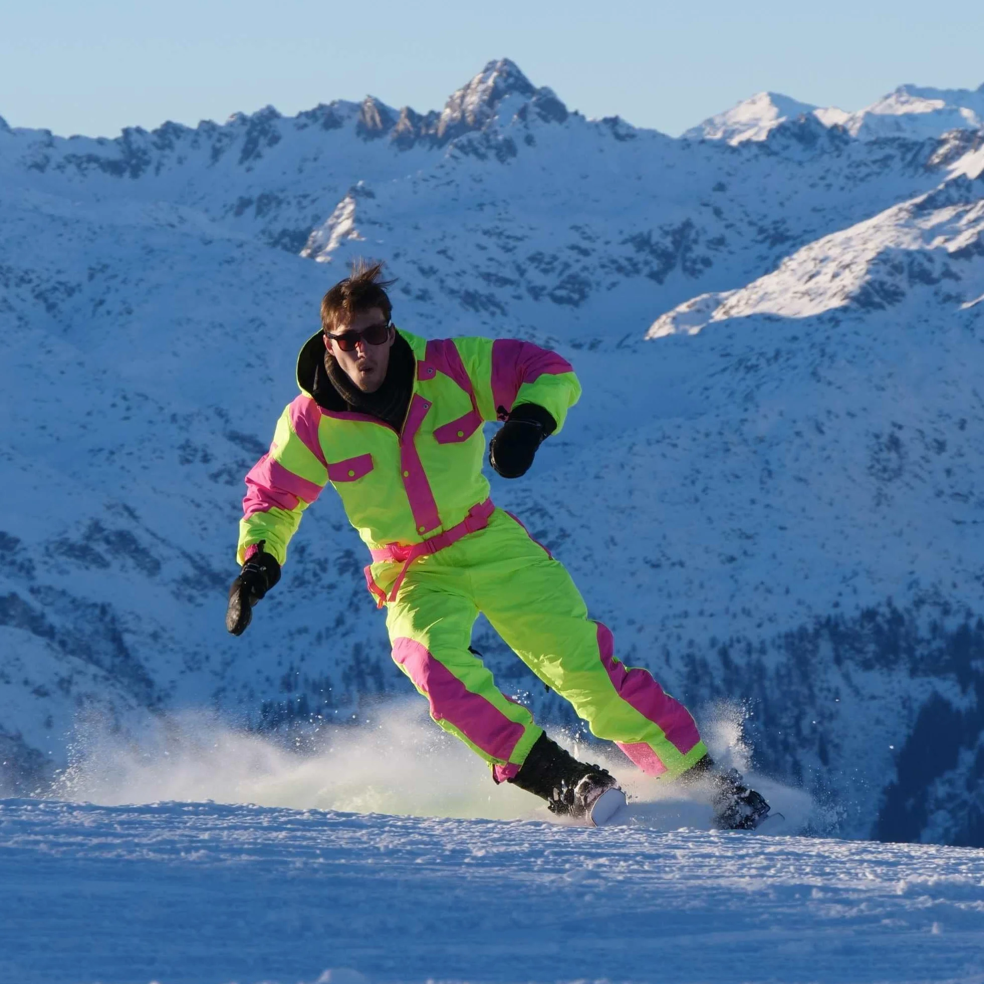 Mini sci corto per neve | Snowblade Skiboards | Snowfeet | 65 cm (NERO | ATTACCHI DA SNOWBOARD)