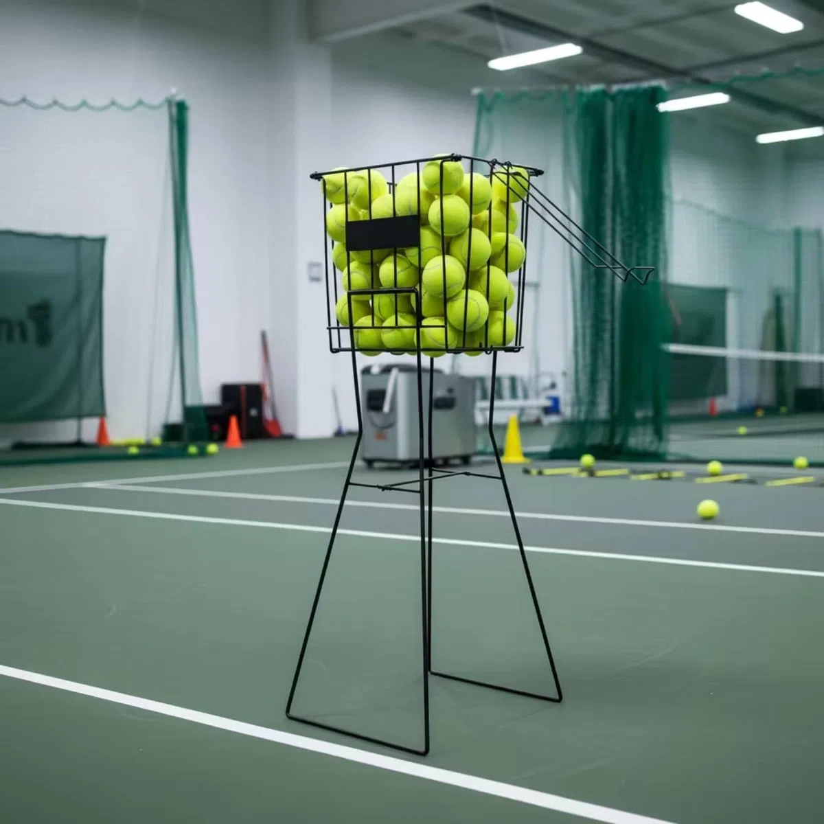 Carrello da Tennis Raccoglipalline Carrello Raccolta Cestino Portapalline Organizer in Rete di Design Portatile E Raccolta Rapida Capacità 72 Palline