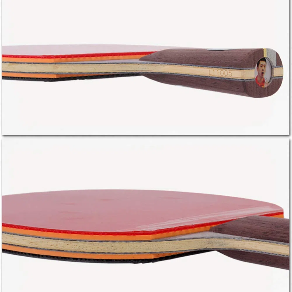 Racchetta da Ping-Pong, Mazza da Ping Pong Professionale, Racchetta Competizione con Custodia/Marrone/Manico Lungo(Brown,Short Handle)