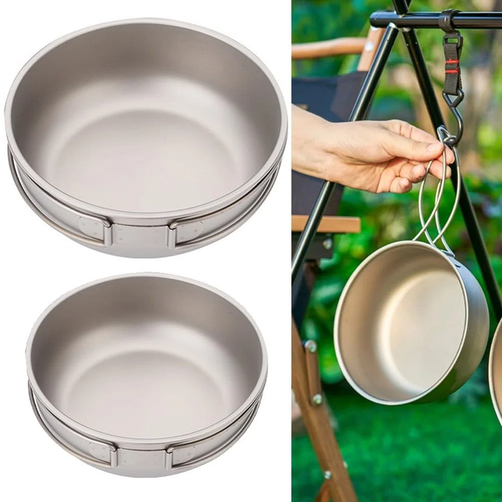 Padella ultraleggera in puro titanio per esterni, perfetta per cucinare (1200 ml)