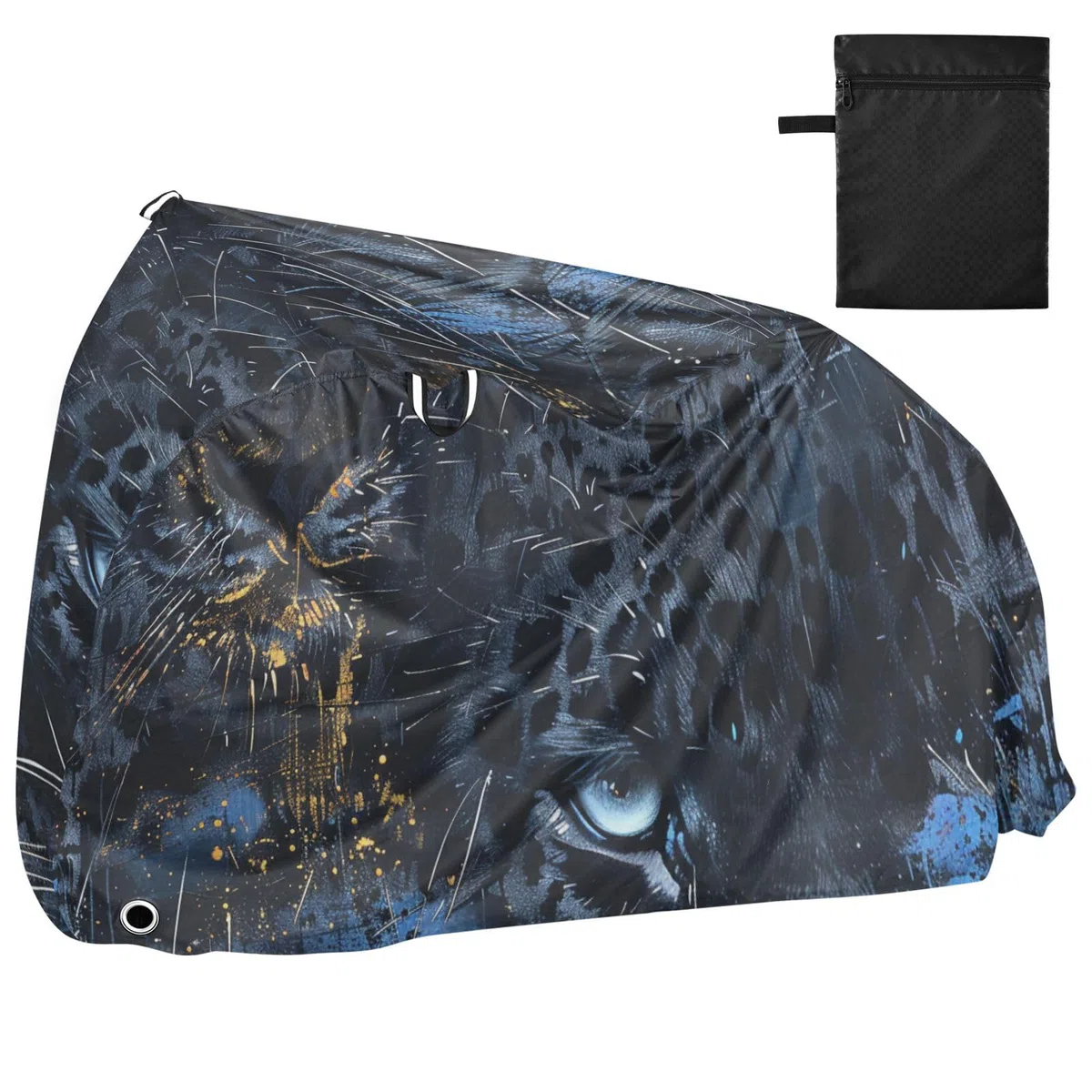 Black Leopard Copertura per bici da esterno impermeabile con fori di bloccaggio anti polvere pioggia neve UV Storage Mountain Road Copertura per bici elettrica adatta per la maggior parte dei kit per