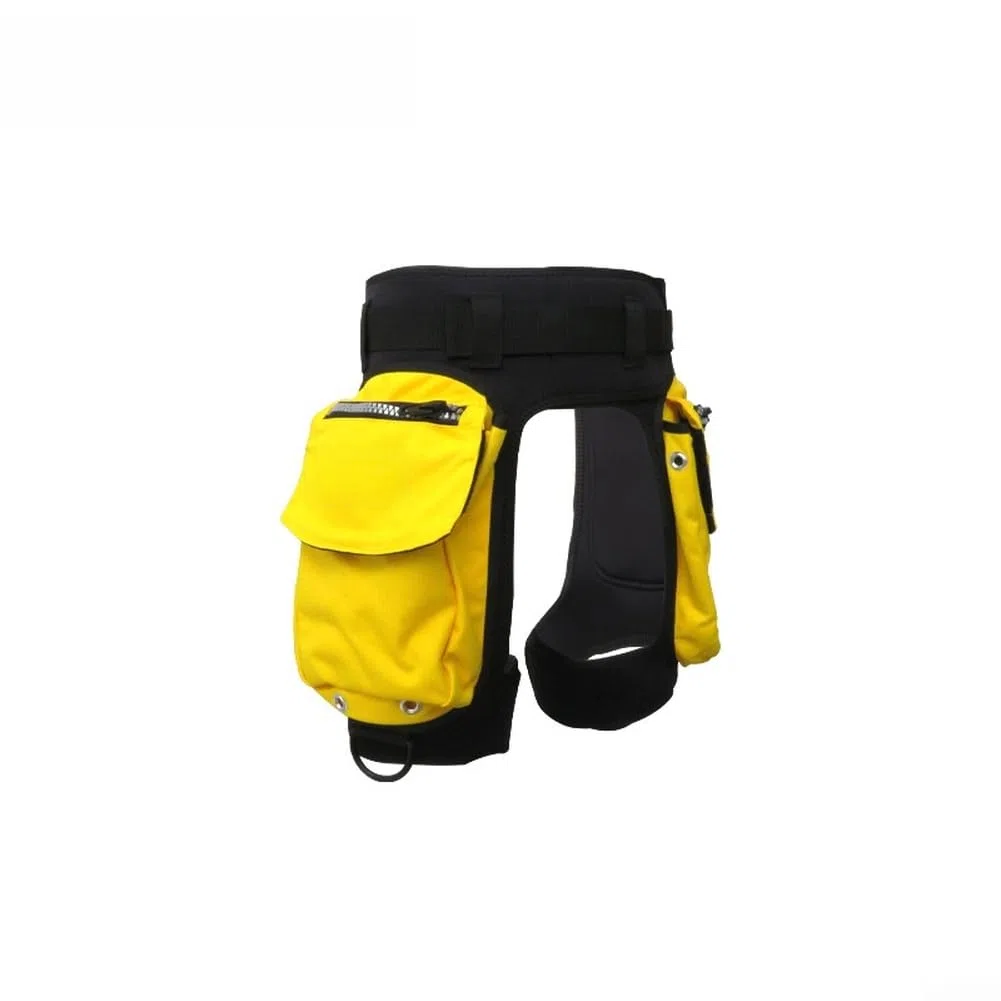 Costume da bagno con tasche per attrezzatura subacquea (giallo) | Spaziose tasche con elastici, presa sicura per pesi, fotocamere e oggetti essenziali per immersioni