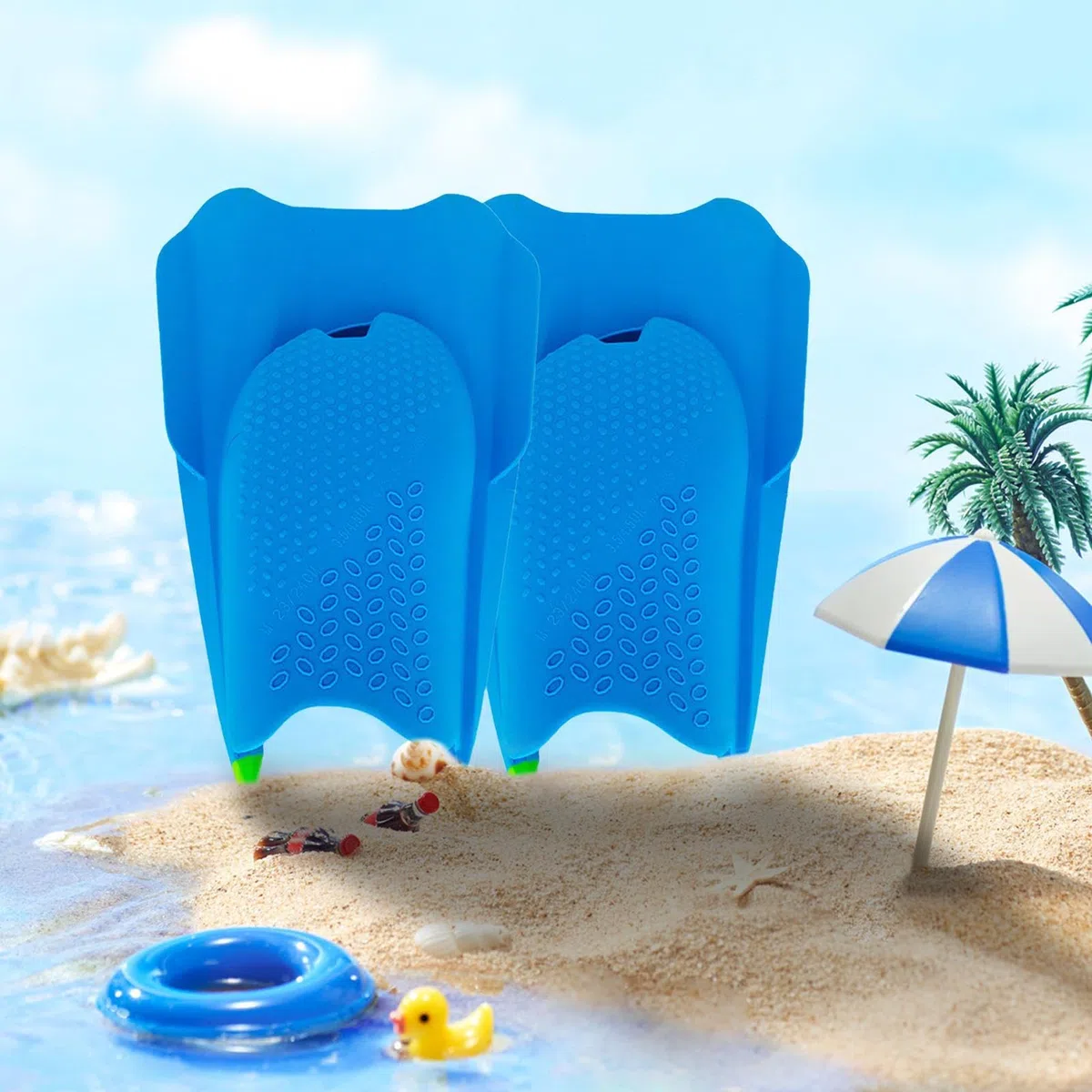 Pinne per nuoto, pinne corte portatili con tacco aperto, pinne corte galleggianti, per uomini e donne, principianti, piscina, spiaggia, mare, immersioni, snorkeling, nuoto