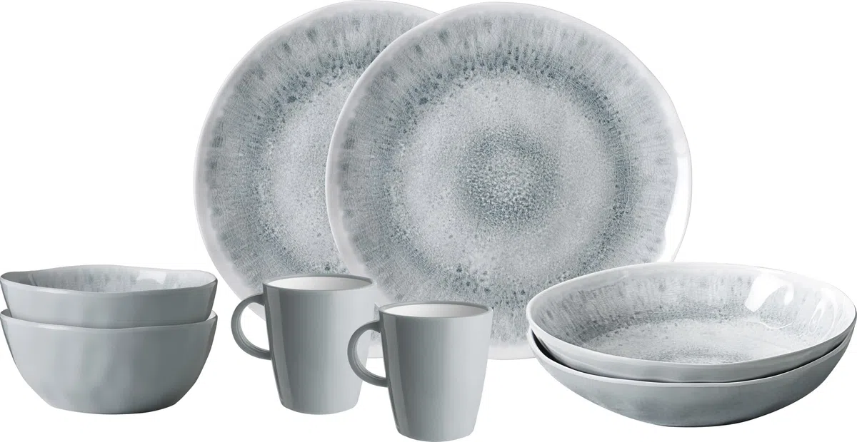 Brunner 0830143N.C5X Set Stoviglie da Campeggio per 2 Persone, Tête-À-Tête Pearl, 8 Pezzi