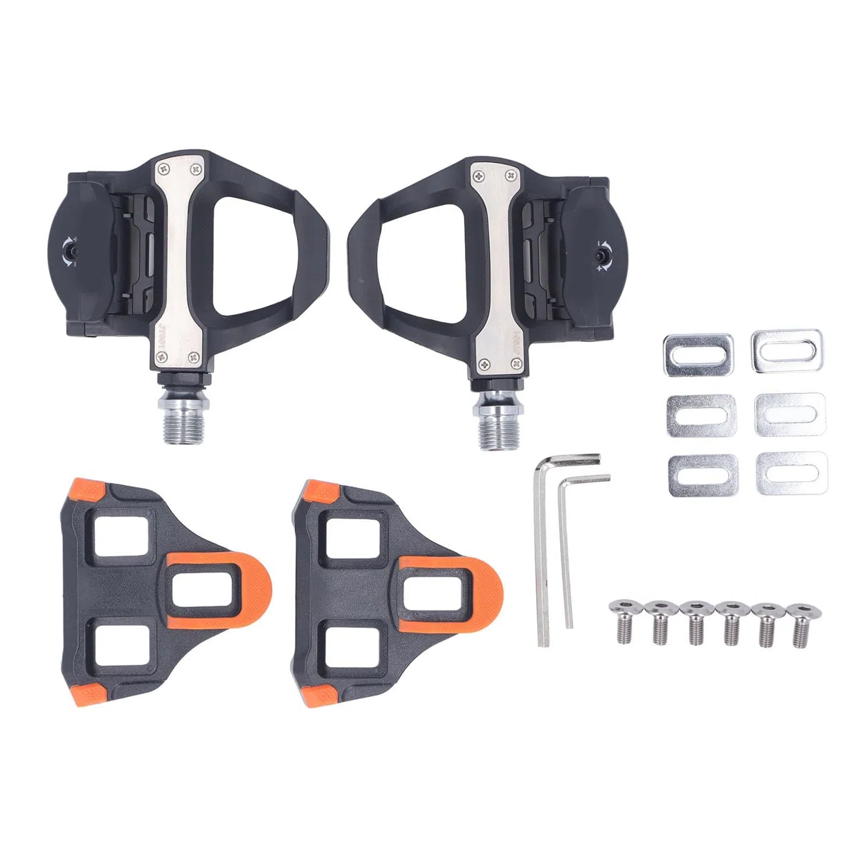 Pedali di bloccaggio con tacchette Set Tacchette con cuscinetti aerodinamici Pedale autobloccante compatibile con il Pedali in nylon leggeri ad alta resistenza per