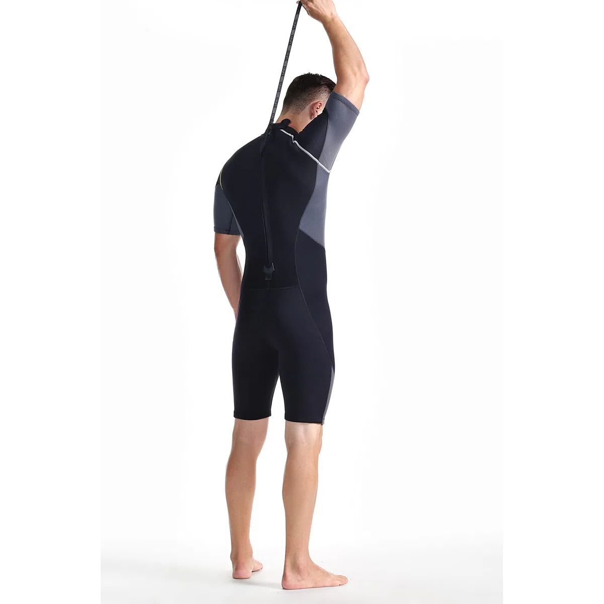 Mute da uomo shorty con cerniera in neoprene premium da 1,5 mm a maniche corte per immersioni, pesca subacquea, snorkeling, surf, canoa
