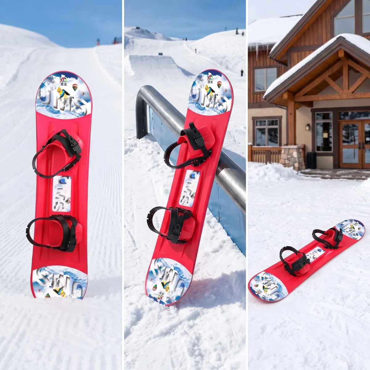 harayaa Snowboard Bambini Snowboard Giovani Tavola Neve Principianti Sciata Giovani Snow Giovanile con Fondo Rinforzato E Fibbie Sicure