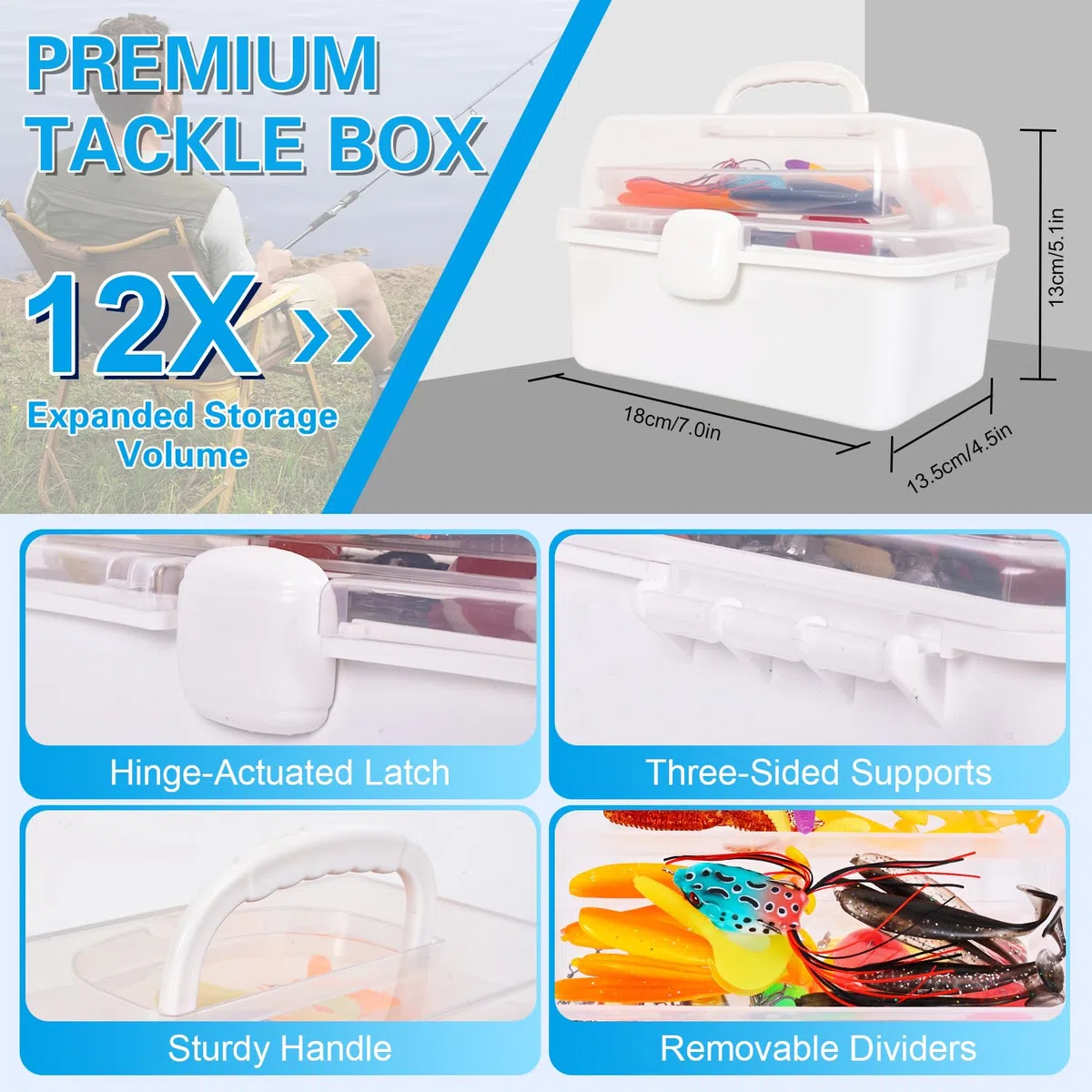 Kit da Pesca 213 Pezzi, Set Completo per Principianti ed Esperti con Cassetta Portabile, per Pesce Persico, Bluegill e Persico Trota