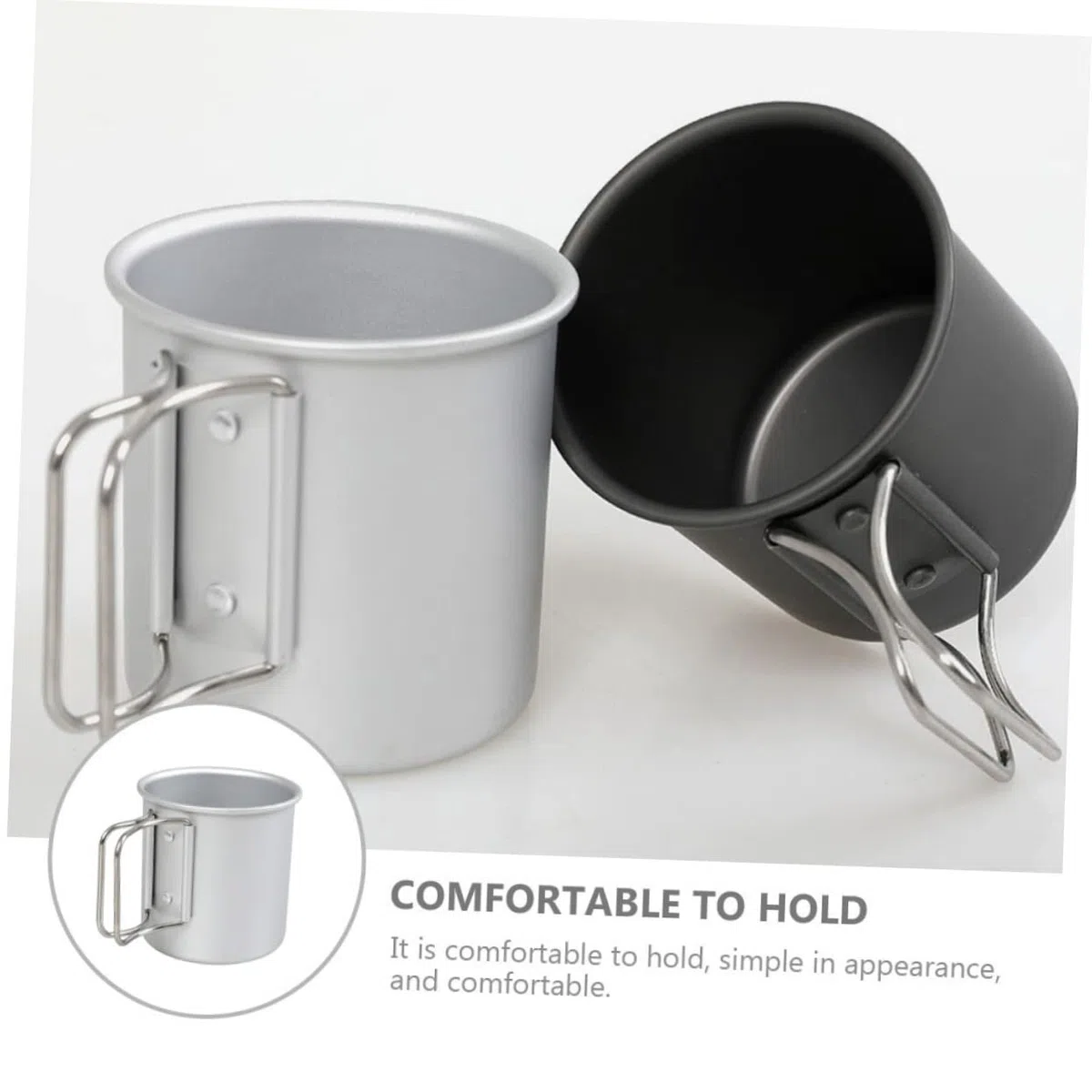 BESPORTBLE 4pezzi Bicchiere Pieghevole Lega Di Alluminio Per Campeggio Tazza Portatile Per Caffè e Bevande Per Escursionismo e Outdoor Design Elegante e Resistente