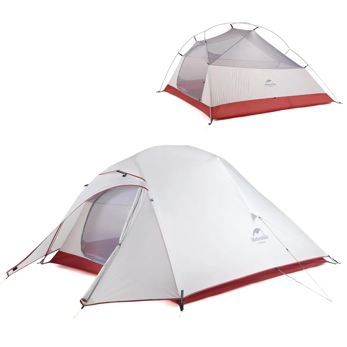 Naturehike cloud-up Ultralight 3 persona tenda impermeabile Double-Layer camping campeggio (20D Grigio)