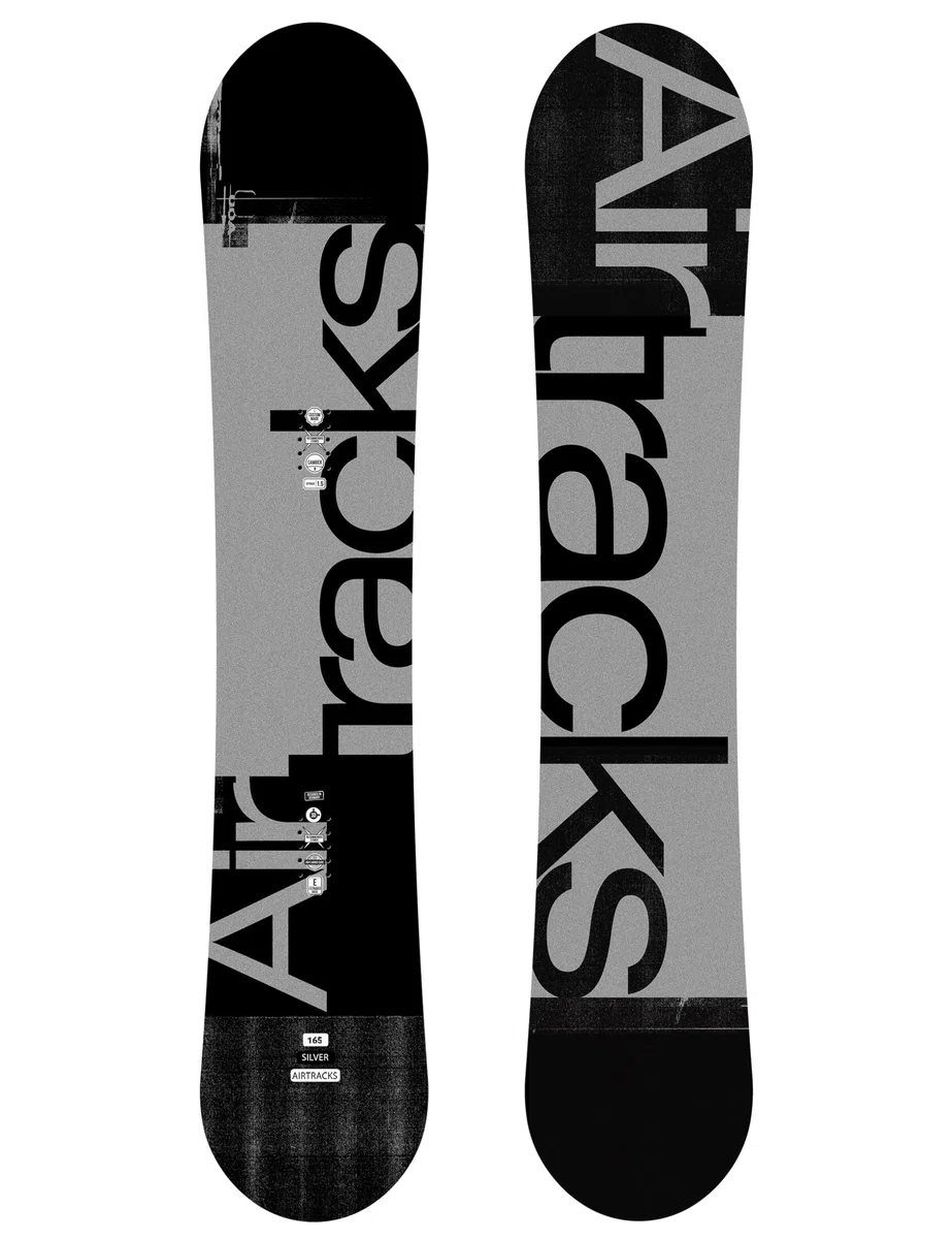 Airtracks Set snowboard – Silver Camber Snowboard Extra Wide + Bindung Master Fastec + Snowboard Bag 155 159 161 165 171 cm