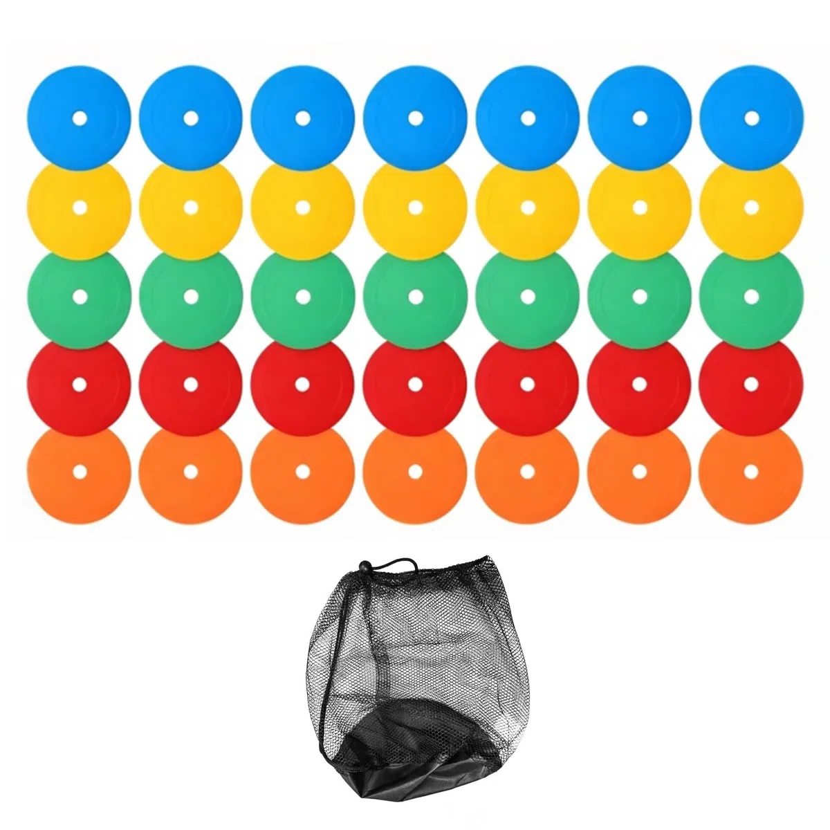 banapoy Coni a Disco Piatto Allenamenti Calcio, Confezione 40 PVC | Resistente Allo Strappo, Diametro 15 Cm, Resistente Alle Intemperie, Ideale per Esercizi di agilità, Basket, Baseball, Calcio