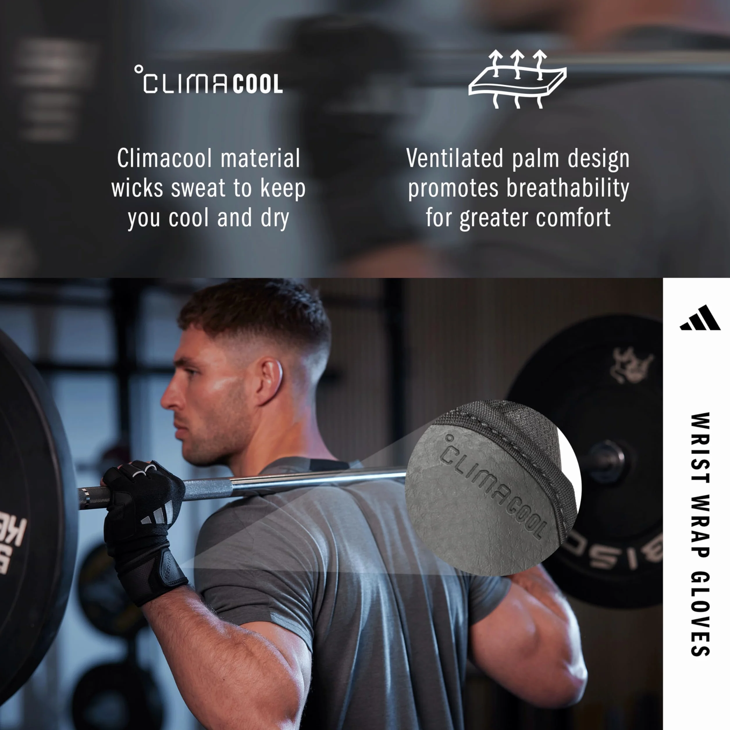 adidas Wrist Wrap - Guanti da allenamento - sudore con doppio supporto per polso in cinque misure