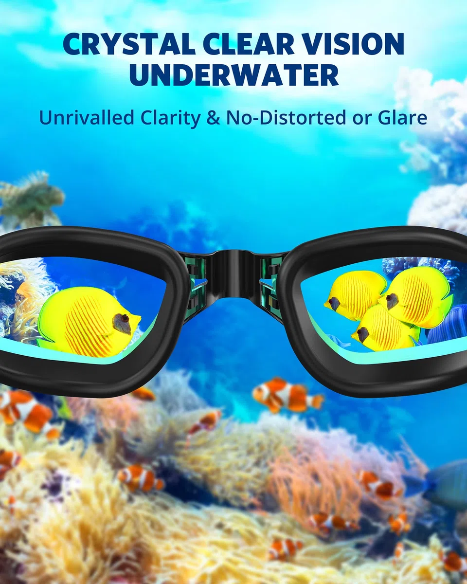 Aegend Occhialini da nuoto, sigillate all’acqua, anti appannaggio, protezione UVA, per io triathlon, con custodia di protezione, per adulti, uomo, donna, ragazzi, bambini