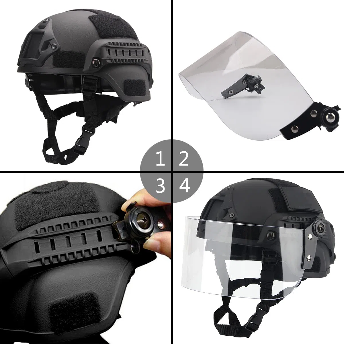 WLXW Casco Tattico Airsoft Paintball, Casco Militare da Combattimento dell'Esercito MICH2000, con Occhiali Parasole per CS Cacciavite da Caccia di Guerra Equipaggiamento Protettivo