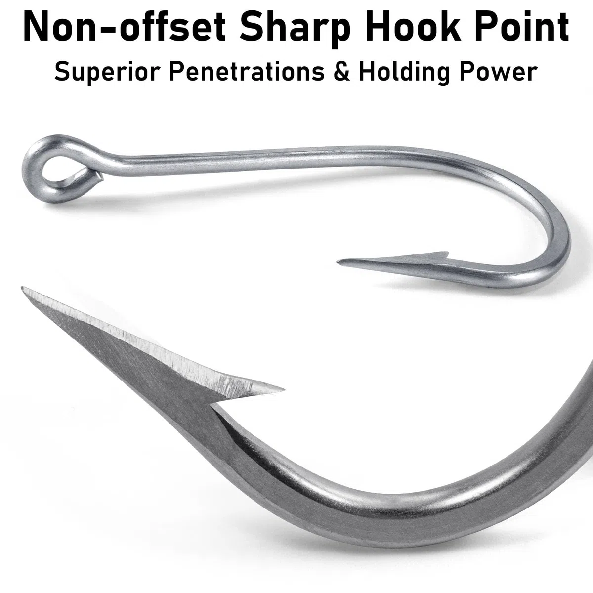 Dr.Fish Confezione da 20 ami da pesca per tonno in acqua salata Big Game Shark Tarpon Ganci Live Bait Circle Hook in acciaio inossidabile forgiato 7691S Amo da pesca gigante non offset