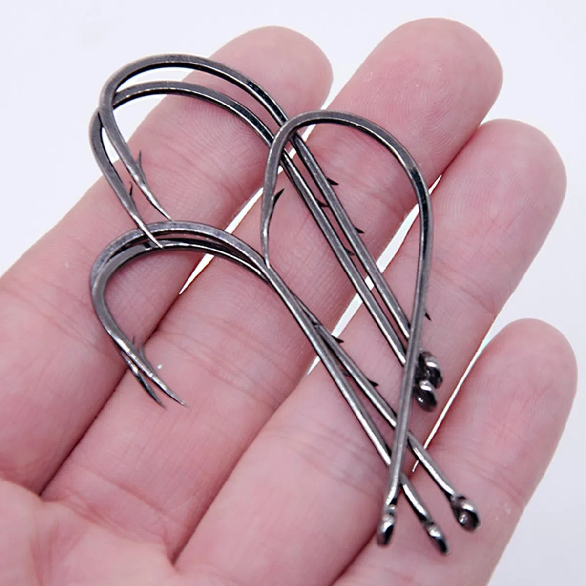 Ami da Pesca 50 pz/lotto gambo lungo amo da pesca for la pesca di esche vive con doppia esca barbe in acciaio ad alto tenore di carbonio con ami antiruggine Gancio da Pesca ( Color : Fishhooks-4-0 )