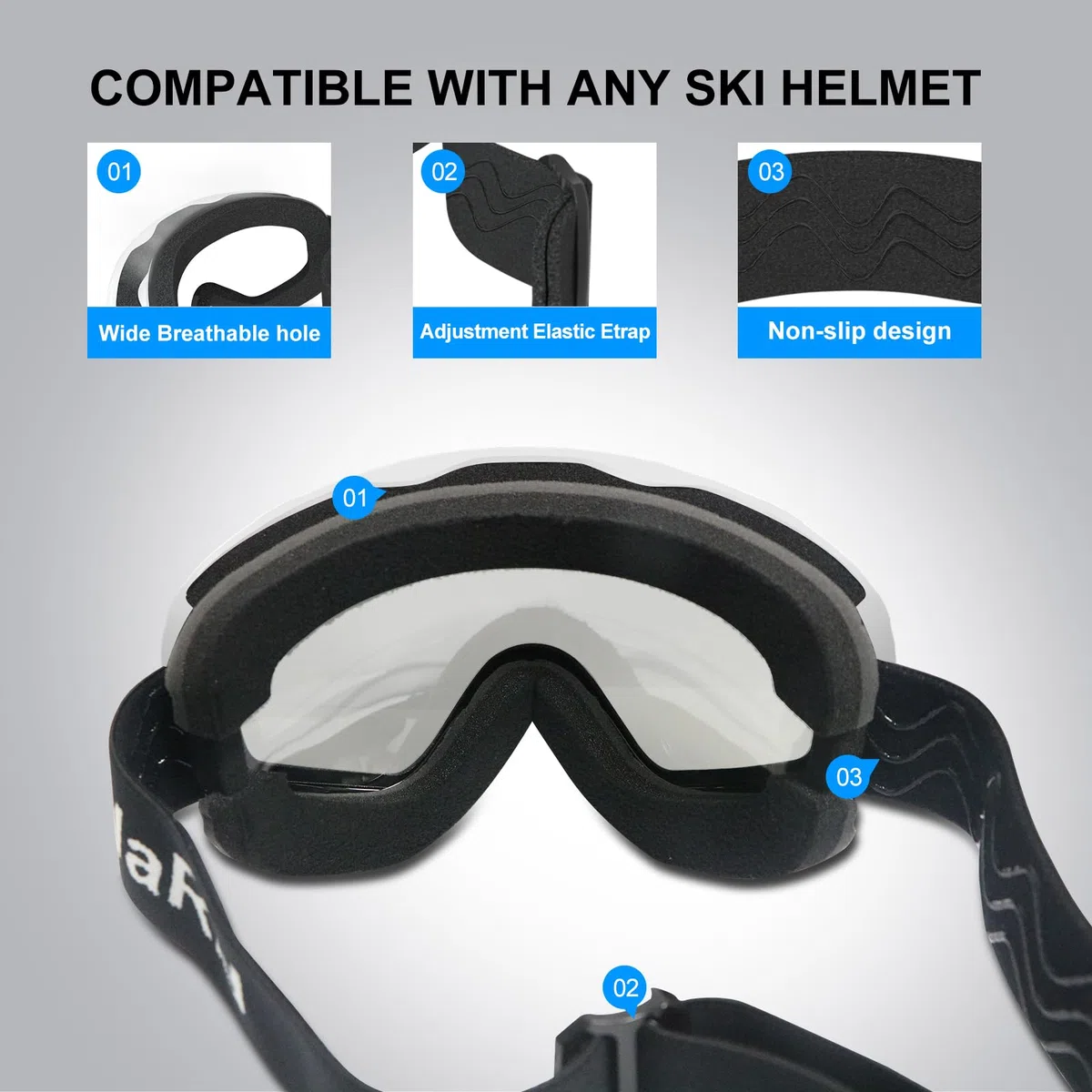 snowboard occhiali da sci per uomini donne giovani anti nebbia sopra occhiali da neve invernali con custodia portatile per occhiali