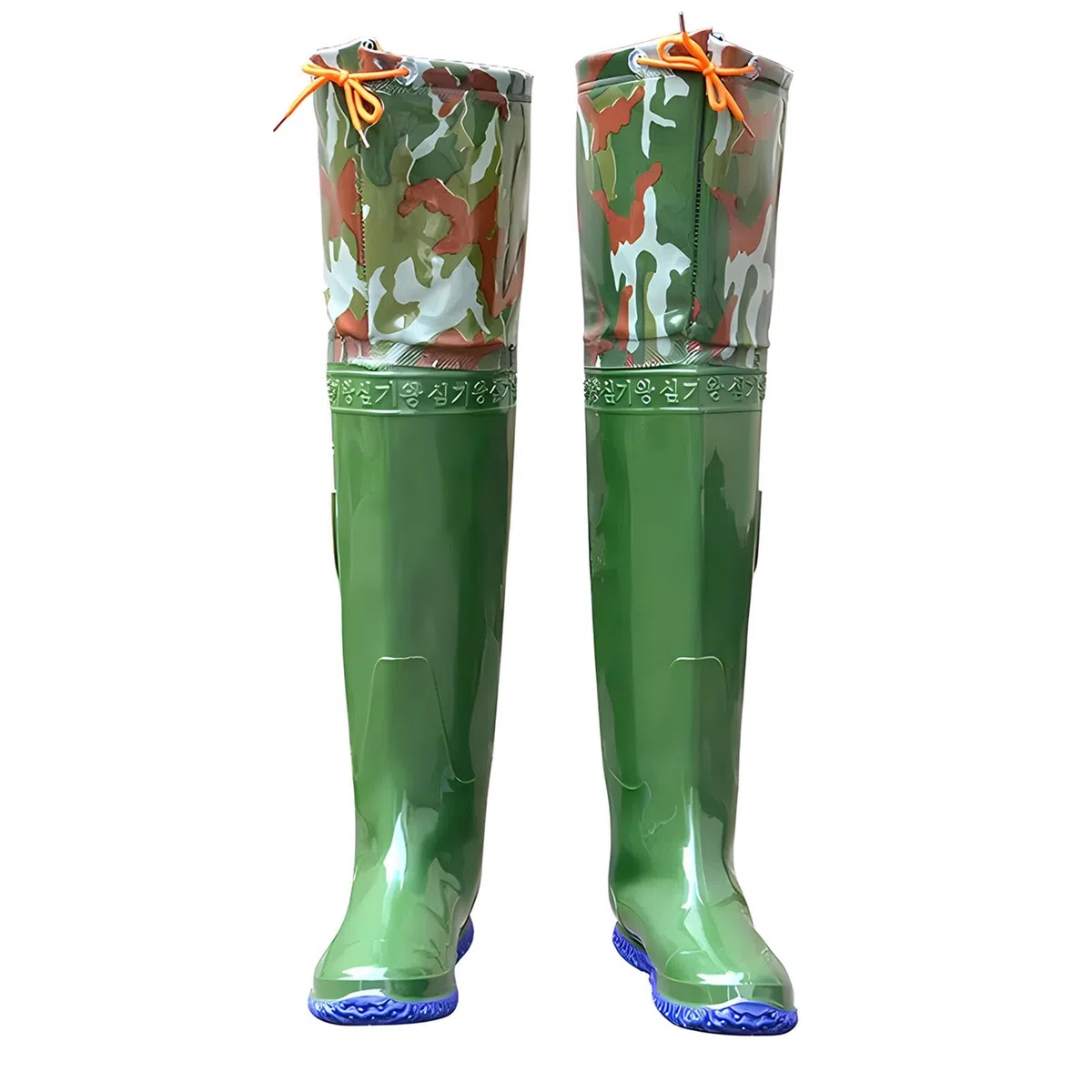 Stivali di Gomma Impermeabili per trampolieri dell Stivali Impermeabili da Pesca, mimetici Verdi Non Facilmente deformabili, for Agricoltura, Giardinaggio, laghetti(7.5)