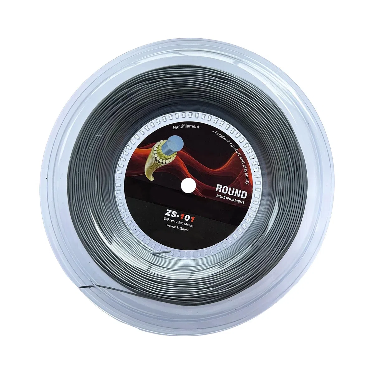 Corda da tennis in poliestere, bobina da 200 m, diametro 1,35 mm, struttura morbida per un migliore controllo e comfort, bobina da tennis multifilamento