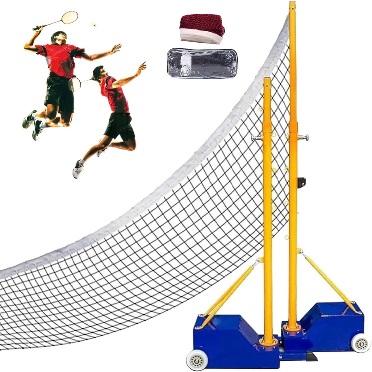 Rete portatile regolabile per pallavolo e badminton, ideale per cortile e sport sul terreno