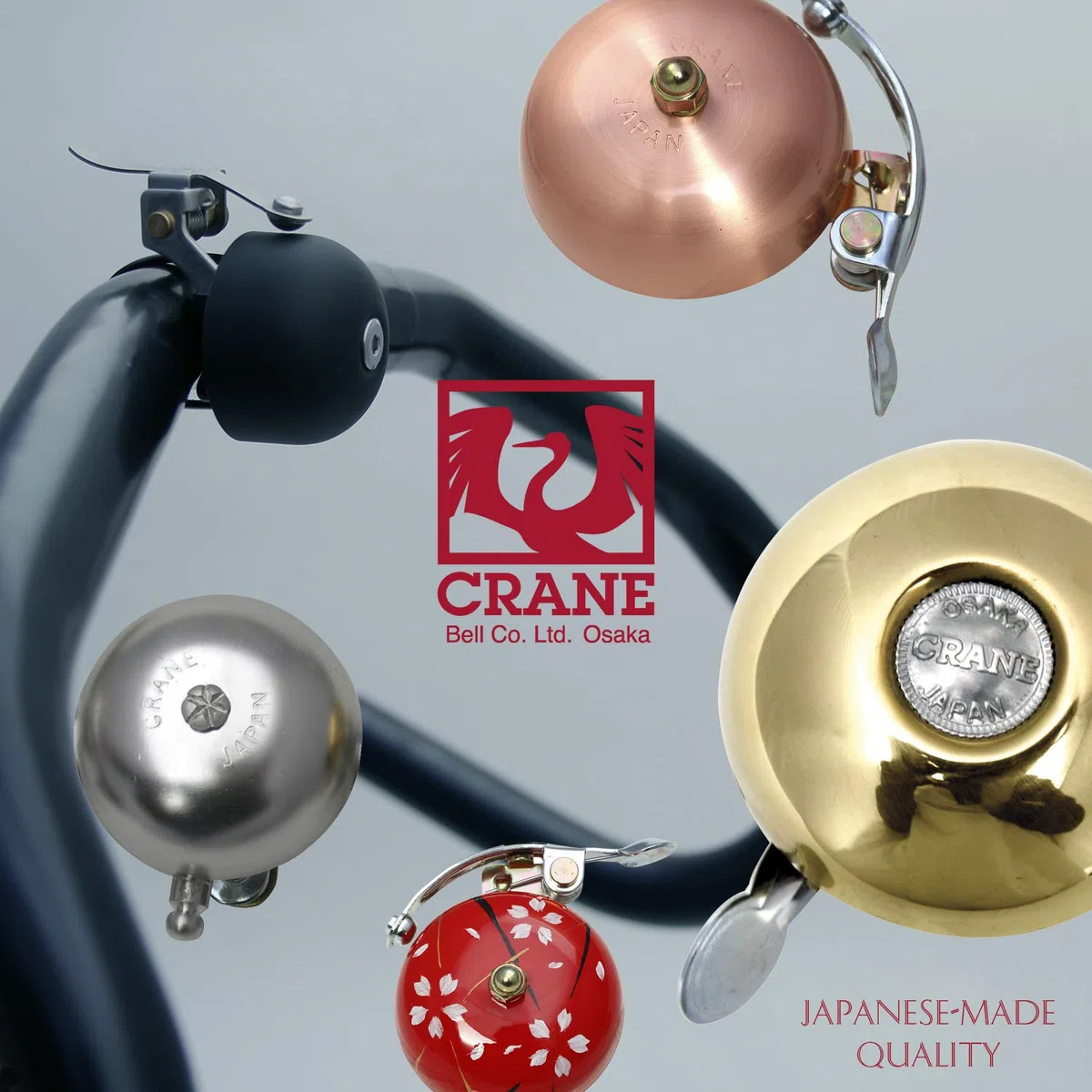 Crane Campanello E-Ne per bicicletta, realizzato in Giappone, per bici da strada o mountain bike, adatto a tutte le dimensioni e tipi di manubrio