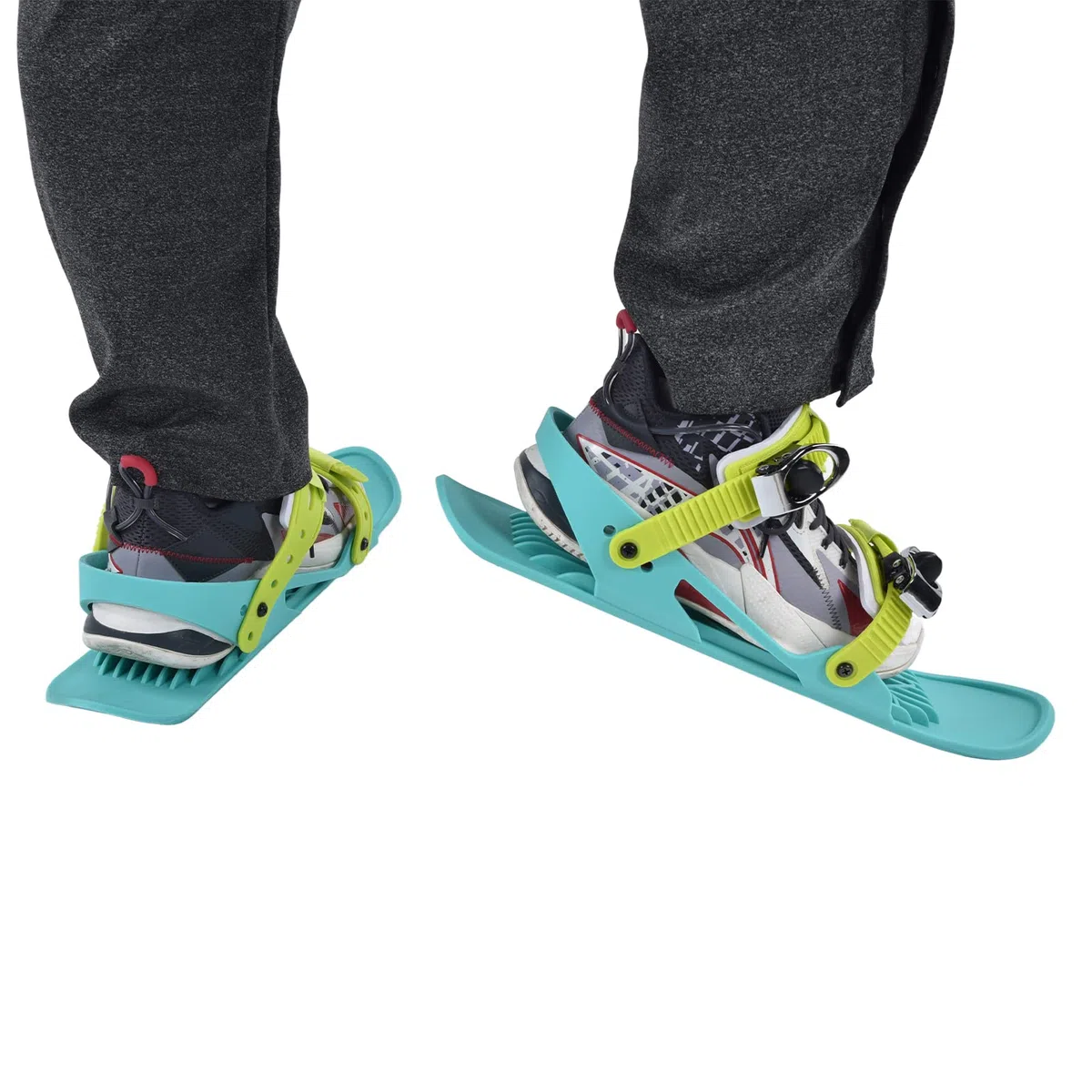 Syrisora 1 Paia Mini Pattini Da Sci Verde Nylon Portatile Regolabile Snowboard Scarpe per Sci All'aperto Sport