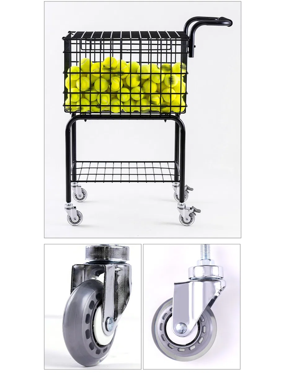 Carrello da tennis con ruote, cestino portatile per raccogliere le palline, contiene 350 palline, ideale per allenatori e giocatori, leggero e facile da trasportare
