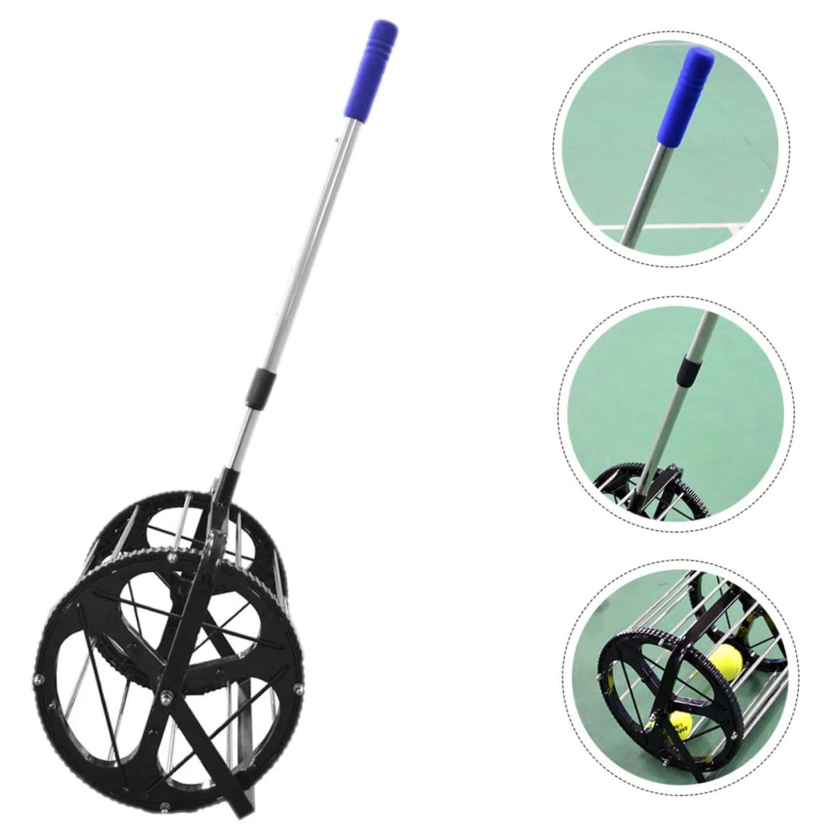 TOYANDONA Raccoglipalline da Tennis Regolabile, capacità 55 Palline | Allenamento e Tornei Competitivi, Portatile e Leggero, Accessorio Autoportante