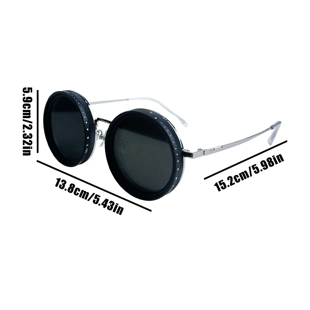 Occhiali da sole polarizzati arrotondati, 1-9 marce, regolabili, con lenti con filtro ND, occhiali da sole rotondi antiriflesso da uomo, per guida, spiaggia, pesca, escursionismo e sport