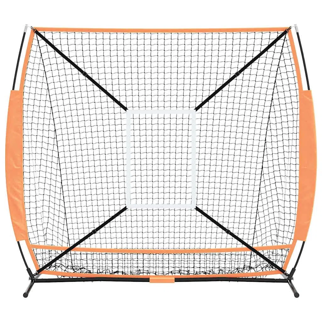 Rete per esercizi di baseball, 180 x 89,5 x 152,5 cm, in poliestere, pieghevole, portatile, arancione, per allenamento all'aperto, per club, sport scolastici, tempo libero
