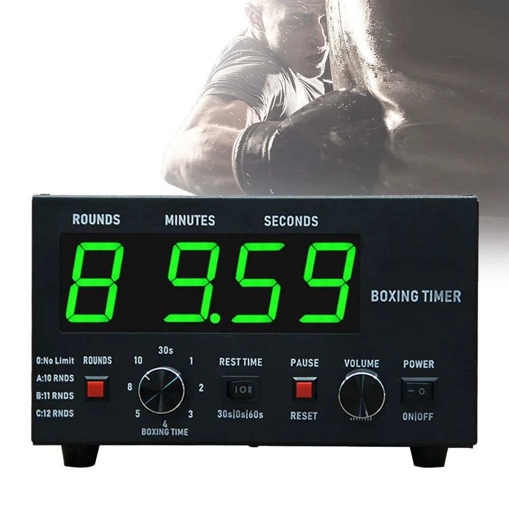 Timer a intervalli di boxe con display a LED, tempo regolabile, funzioni audio, timer tabellone segnapunti per Muay Thai, MMA e kickboxing