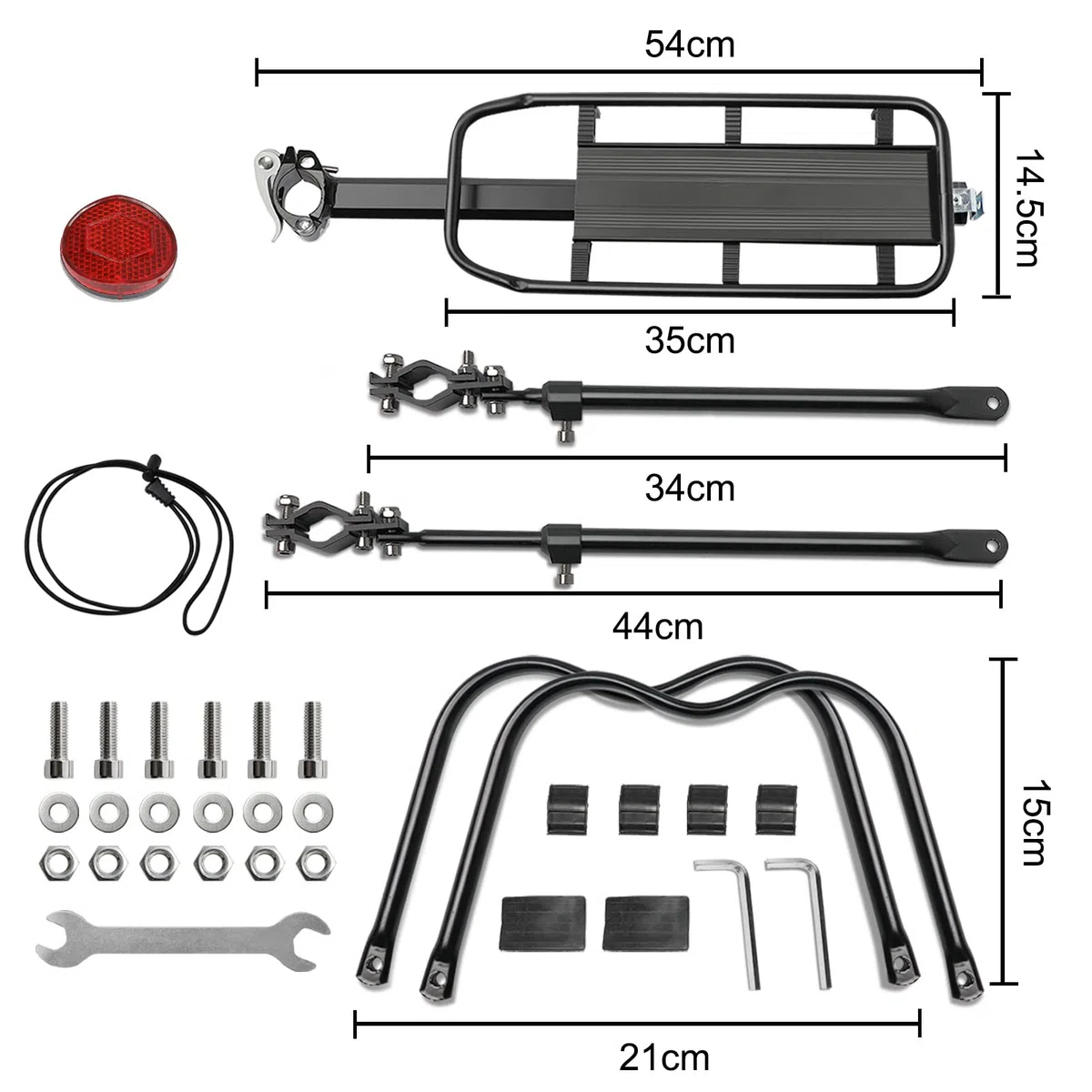 MAIKEHIGH Universale Regolabile Porta Posteriore per Bicicletta Portapacchi Bicicletta Accessori apparecchiature in Bicicletta Supporto footstock Carrier Rack con riflettore