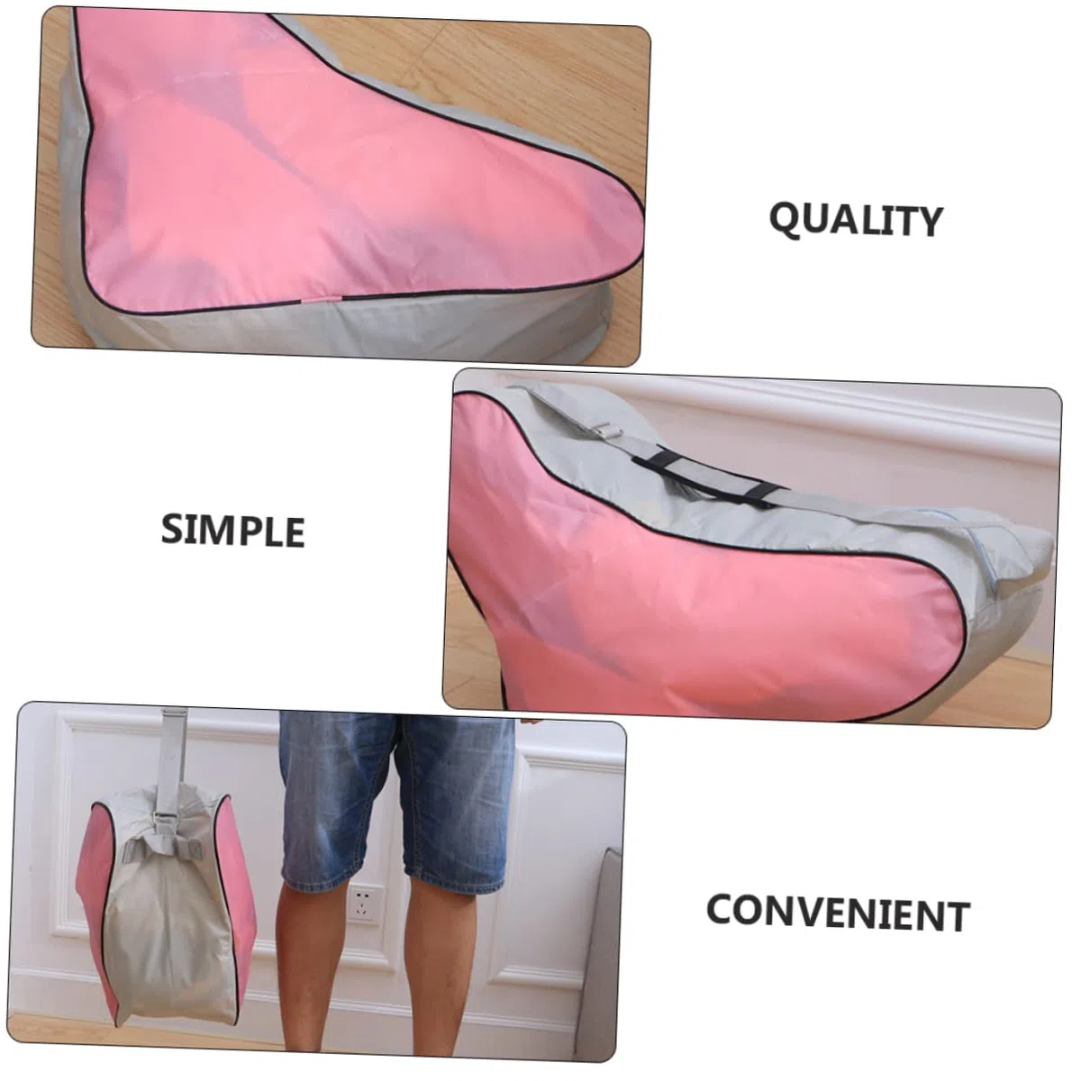 ibasenice Borsa Triangolare per Pattini, 2 Pezzi in Oxford Rosa | Roller Skates e Ice Skates, Design Portatile, Facile da Pulire, Formato Organizer