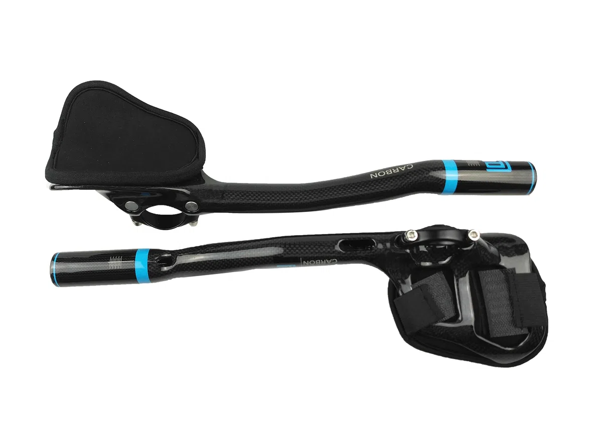 PLATT Manubrio per bicicletta 31,8, in carbonio, da corsa/triathlon, Aerobar, prolunga manubrio Tri Bar, 3K lucido