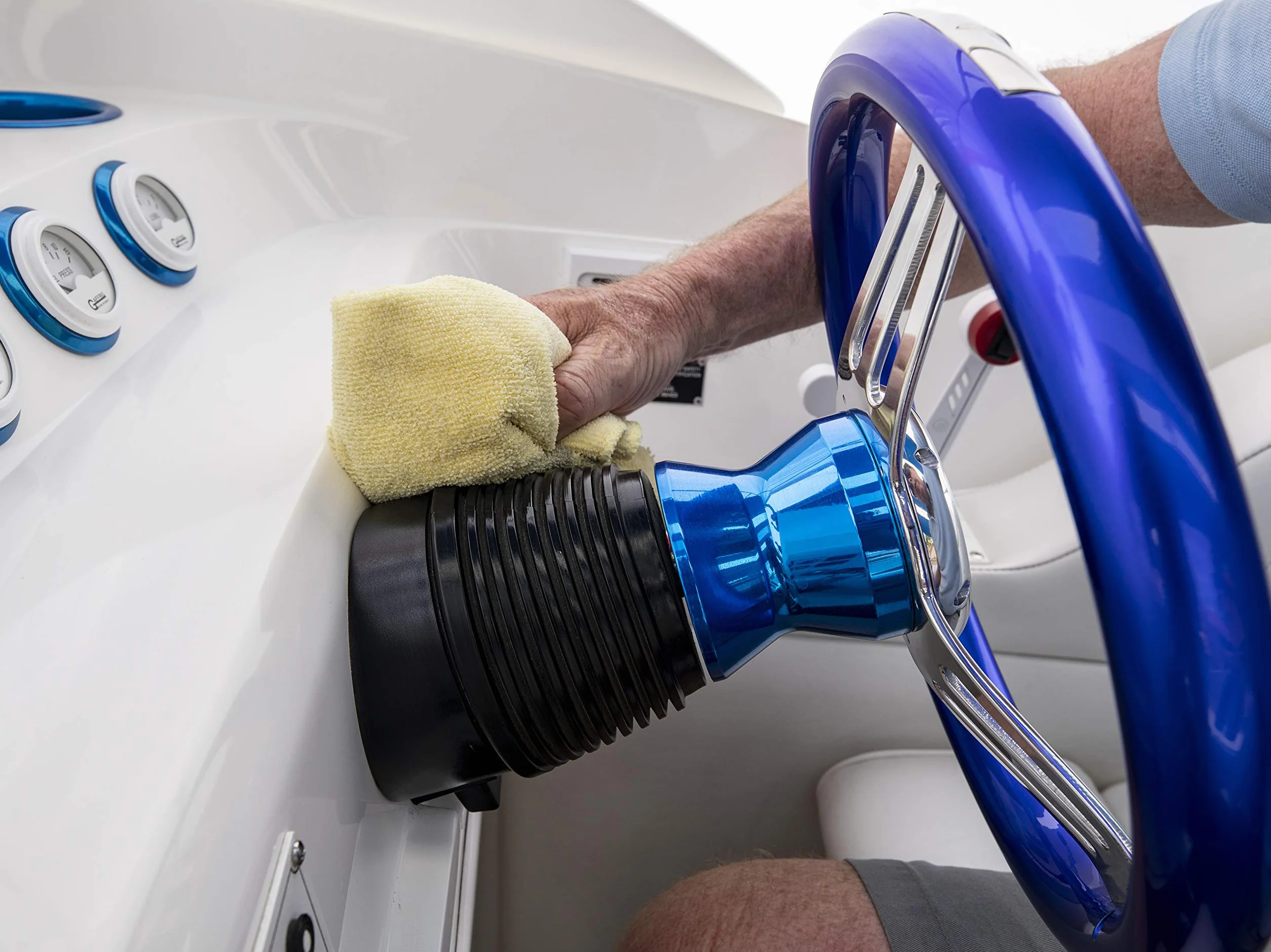 Meguiar's M5716 Detergente e protettivo per vinile e gomma per marine/camper, detergente e protettivo per vinile per barche, rivitalizza plastica e gomma con una formula non grassa facile da usare