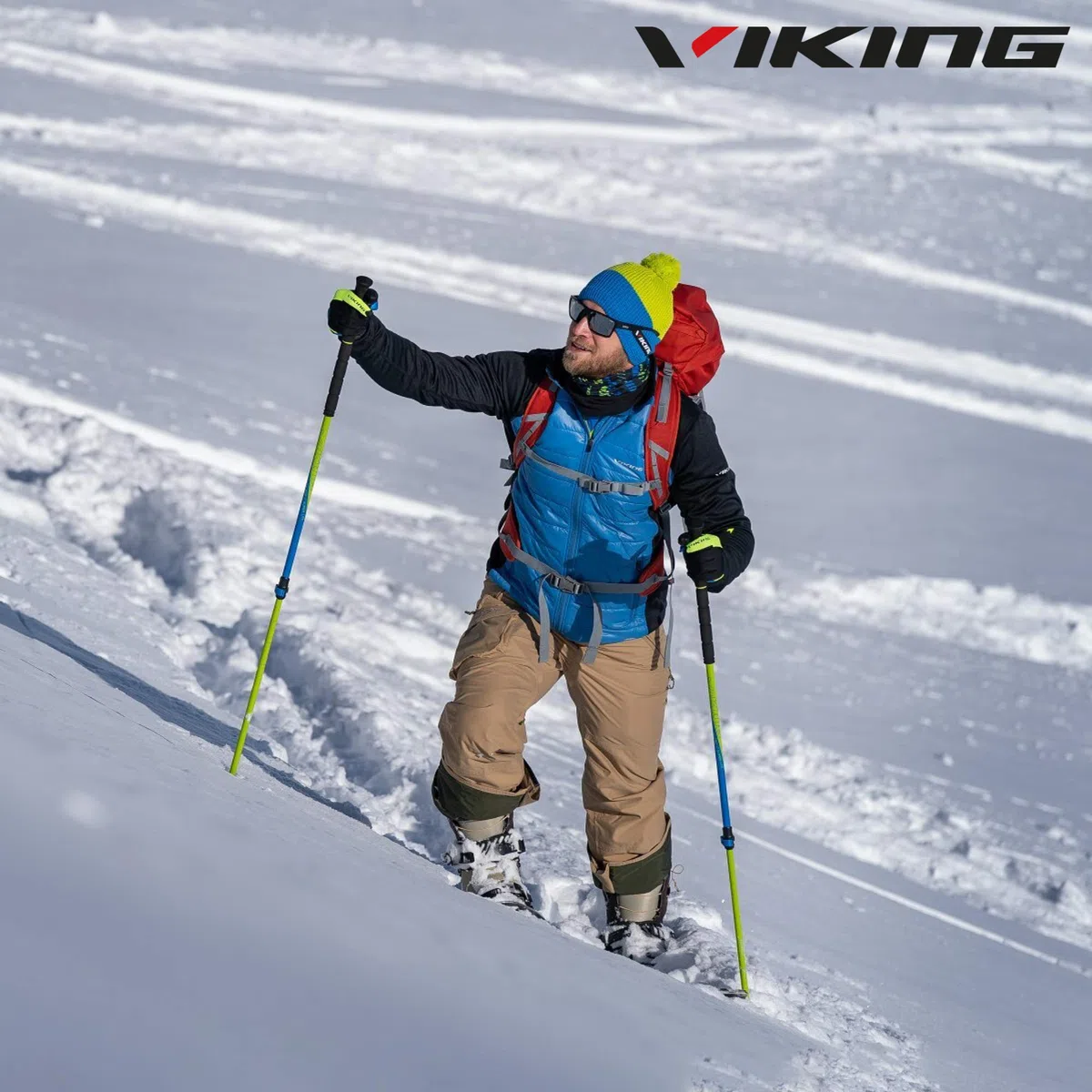 VIKING LUMI PRO - Bastoncini da trekking in carbonio, telescopici, in carbonio, telescopici, per escursionismo, trekking, da donna e da uomo