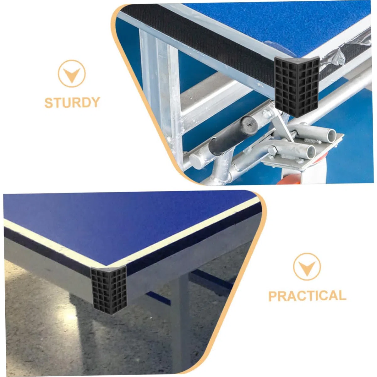 TOYANDONA 3 Set Tavolo Pong con Angolari Protezione Resistente Facile Installare Nera Estende La Durata del Tavolo Tennis 4 * 3