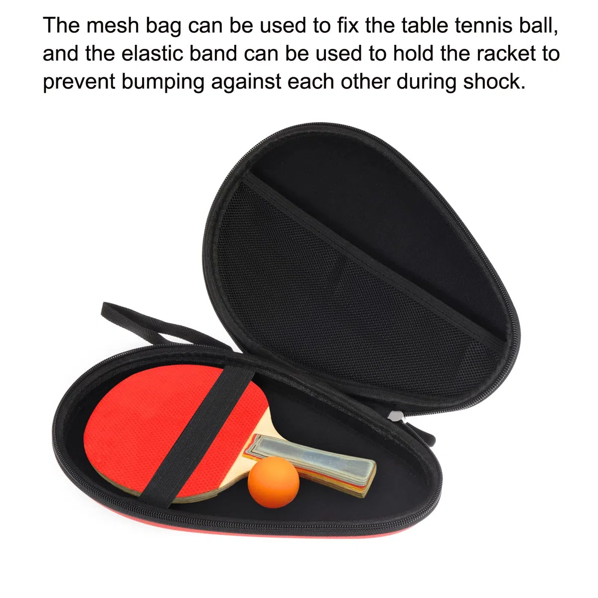 PATIKIL Tavolo Tennis Racchetta Custodia, Ping Pong Paddle Custodia Dura Copertura Contenitore Borsa Zucca Forma per Sport Accessori, Rosso