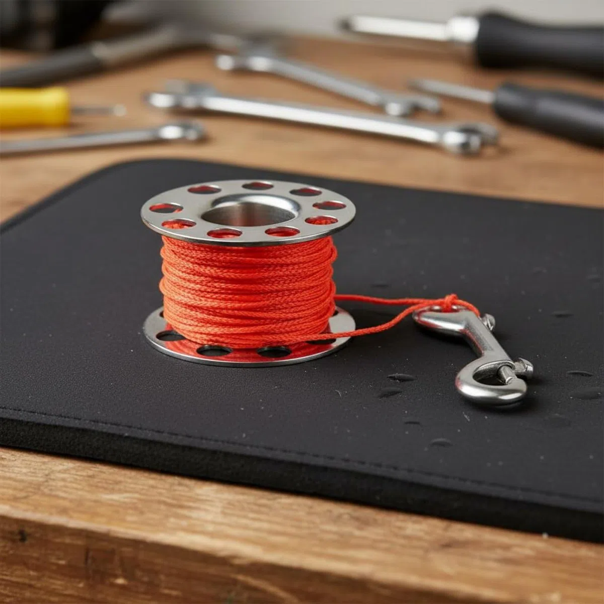 Mulinello Subacqueo Mulinello Boa Subacquea Bobina Sub Scuba Reel con Doppio Moschettone per Aggancio Semplice E Controllo Del Filo in Nylon Struttura