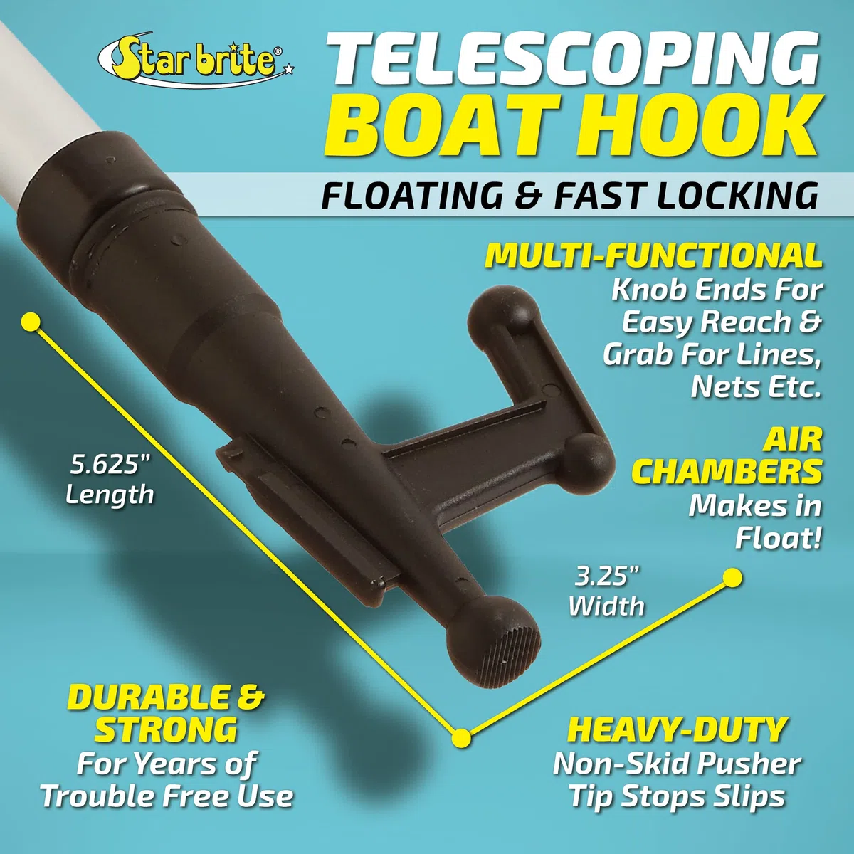 STAR BRITE Mezzo Marinaio Estensibile - Telescopico, Galleggiante, Multiuso - Estensibile da 124 cm a 243 cm