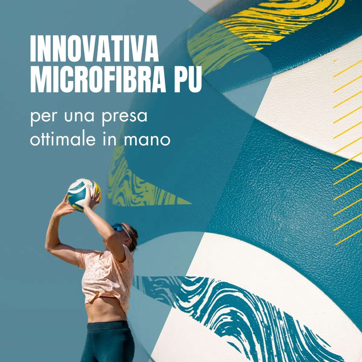 SunPro Pallone Pallavolo - Pallone Beach Volley Ufficiale, Confermato DVV, Misura 5, Superficie in Morbida Microfibra PU – per Spiaggia e Sport all’Aperto, Idea Regalo