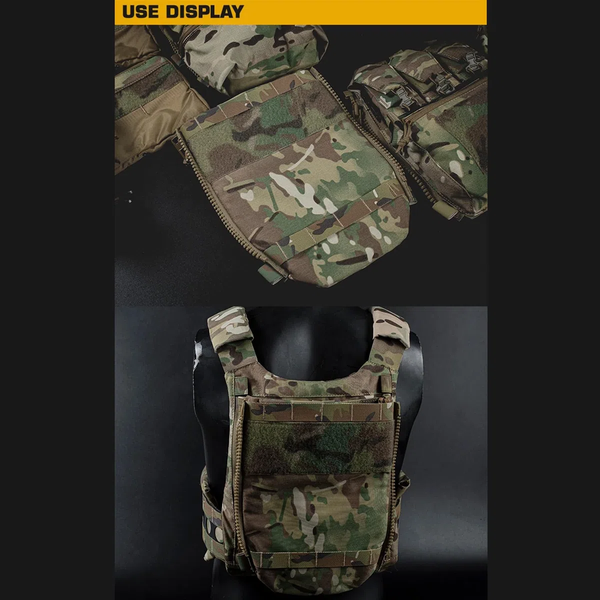 Gilet tattico con pannello posteriore borsa d'acqua con cerniera laterale Airsoft Plate Carrier adattatore MOLLE caccia Airsoft Gear
