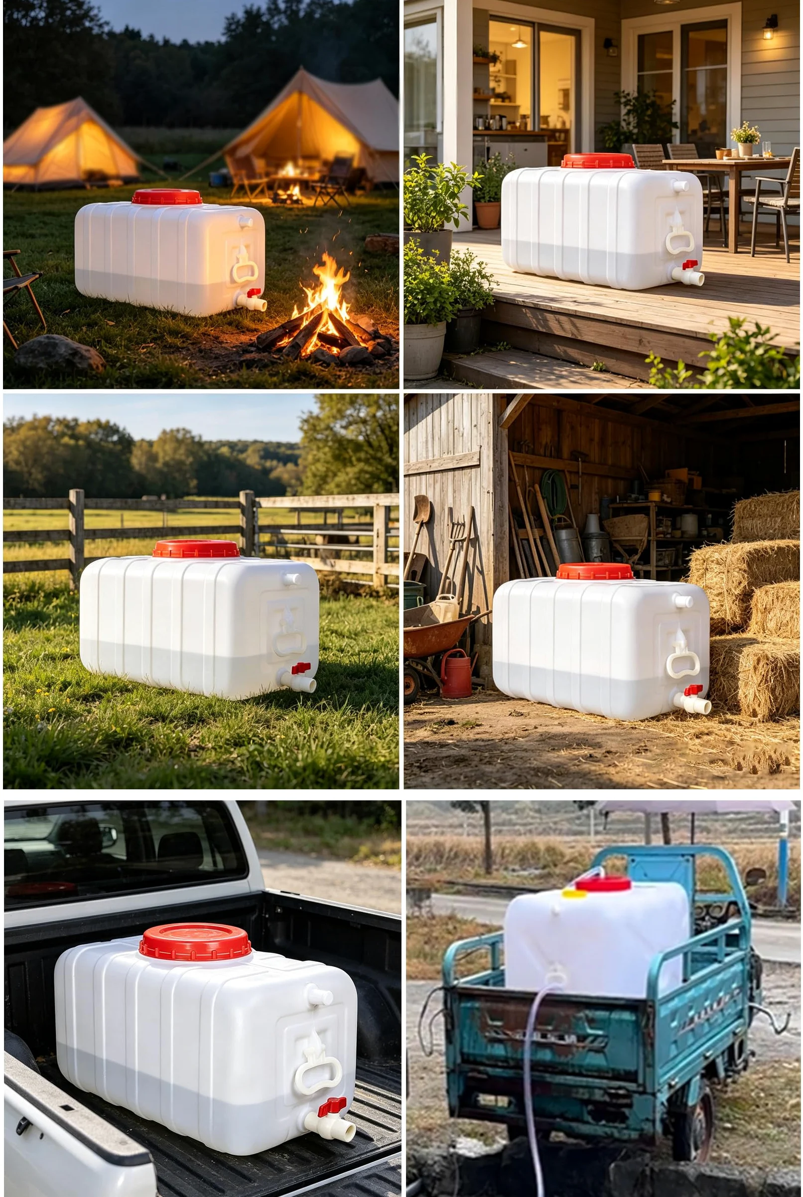 Plastica Serbatoio per L'acqua con Rubinetto E Tubo Flessibile Tanica Acqua Contenitore per L'acqua per Campeggio Camper Camion attività All'aperto Escursionismo(Size:6.6gallon-25L)