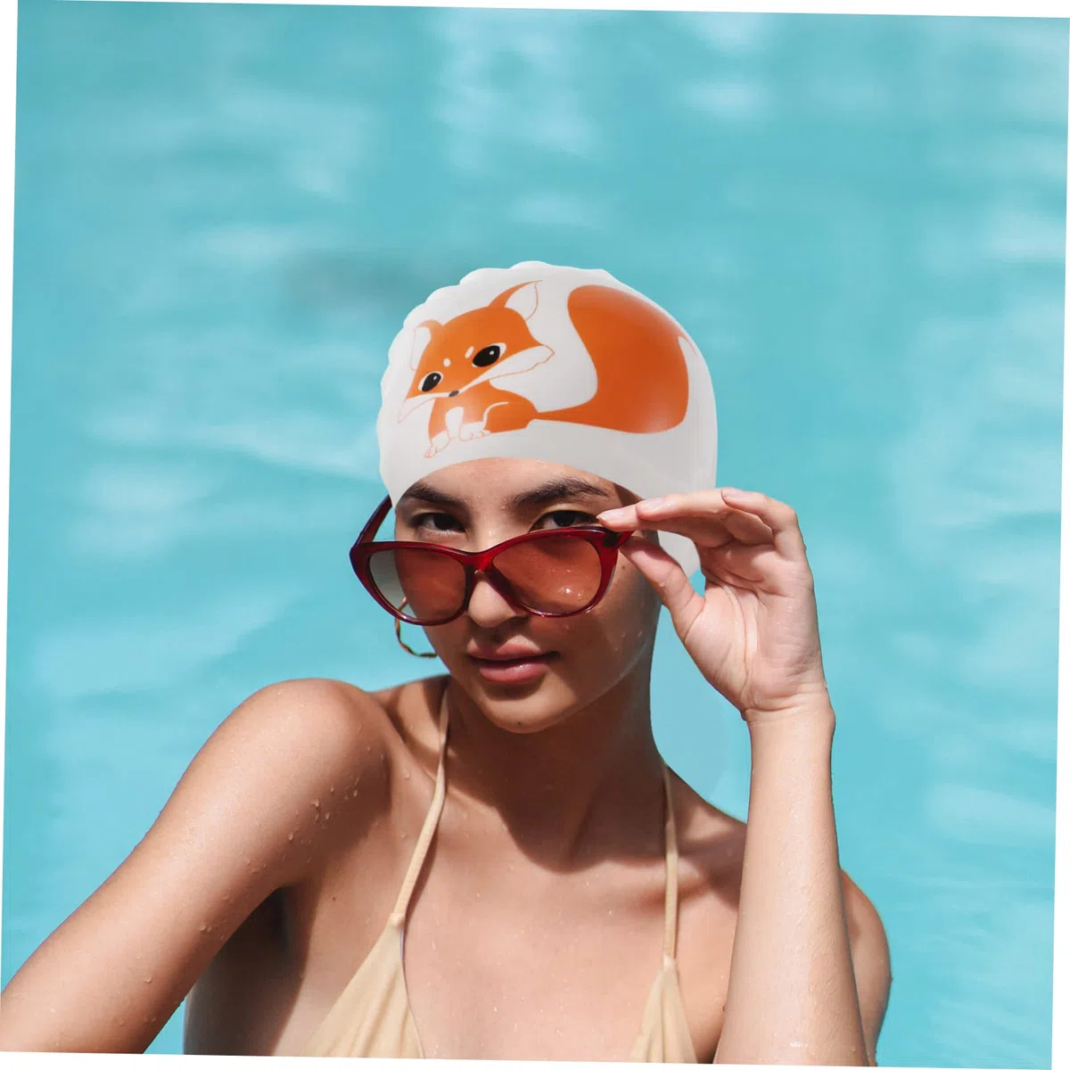 BESPORTBLE Cuffia Da Nuoto In Silicone Cuffia Da Nuoto Per Donna ia Da Per Occhialini Da ia Da Rosa ia Da Extra Large ia Da Bianca Per Adulti