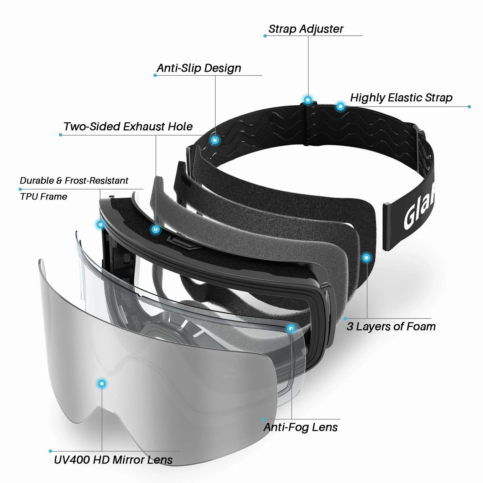 Maschera da sci PRO Donna Uomo