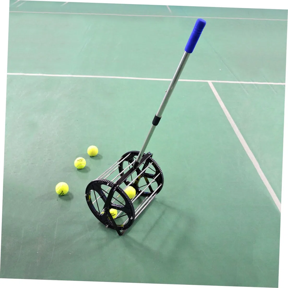 TOYANDONA Raccoglipalline da Tennis Regolabile, capacità 55 Palline | Allenamento e Tornei Competitivi, Portatile e Leggero, Accessorio Autoportante