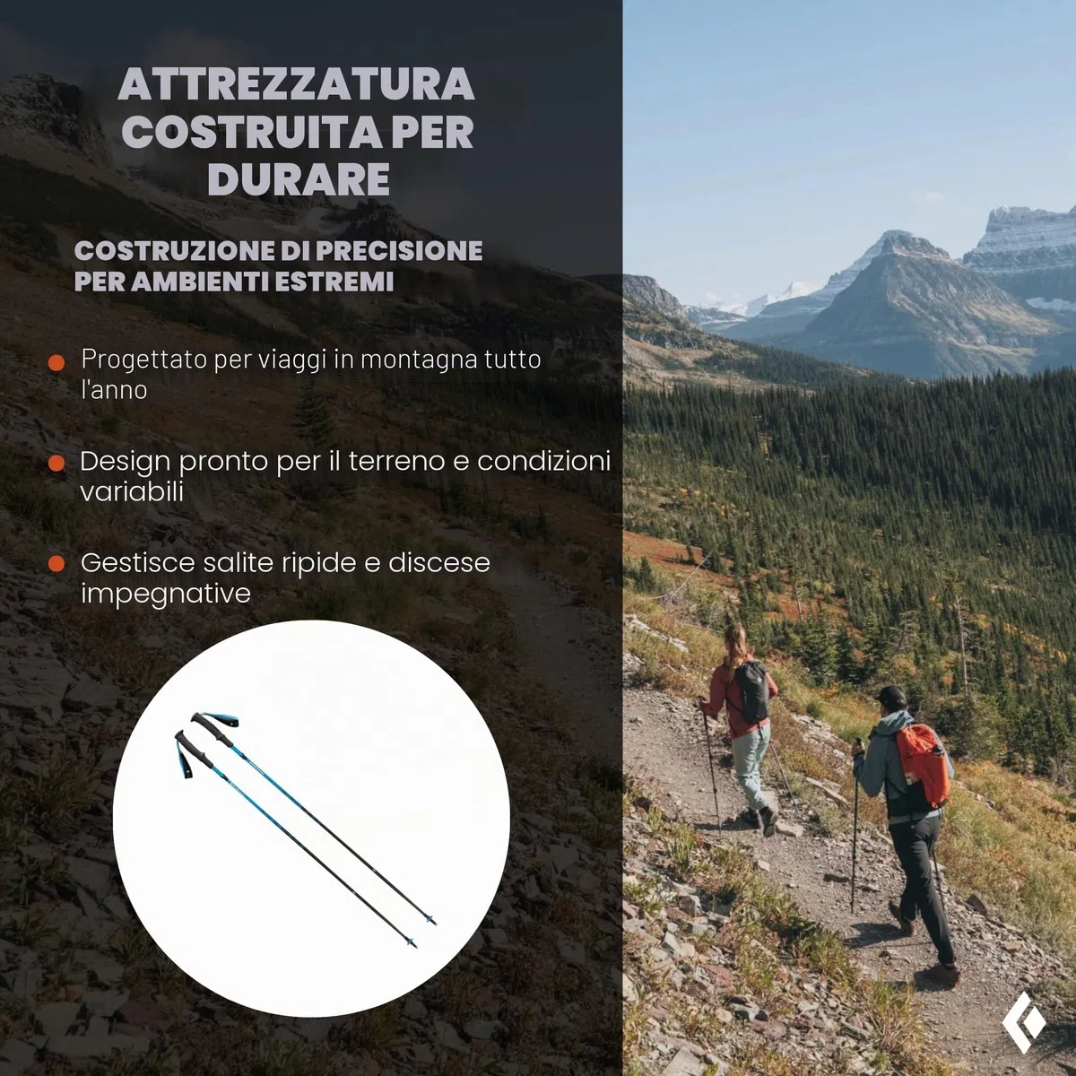 BLACK DIAMOND Distance Carbon Z Bastoni da Trekking e Running Paio di Bastoncini da Trekking Pieghevoli, Ultra Leggeri, Lunghezza Fissa, Fibra di Carbonio, Cielo Deserto, 115 cm