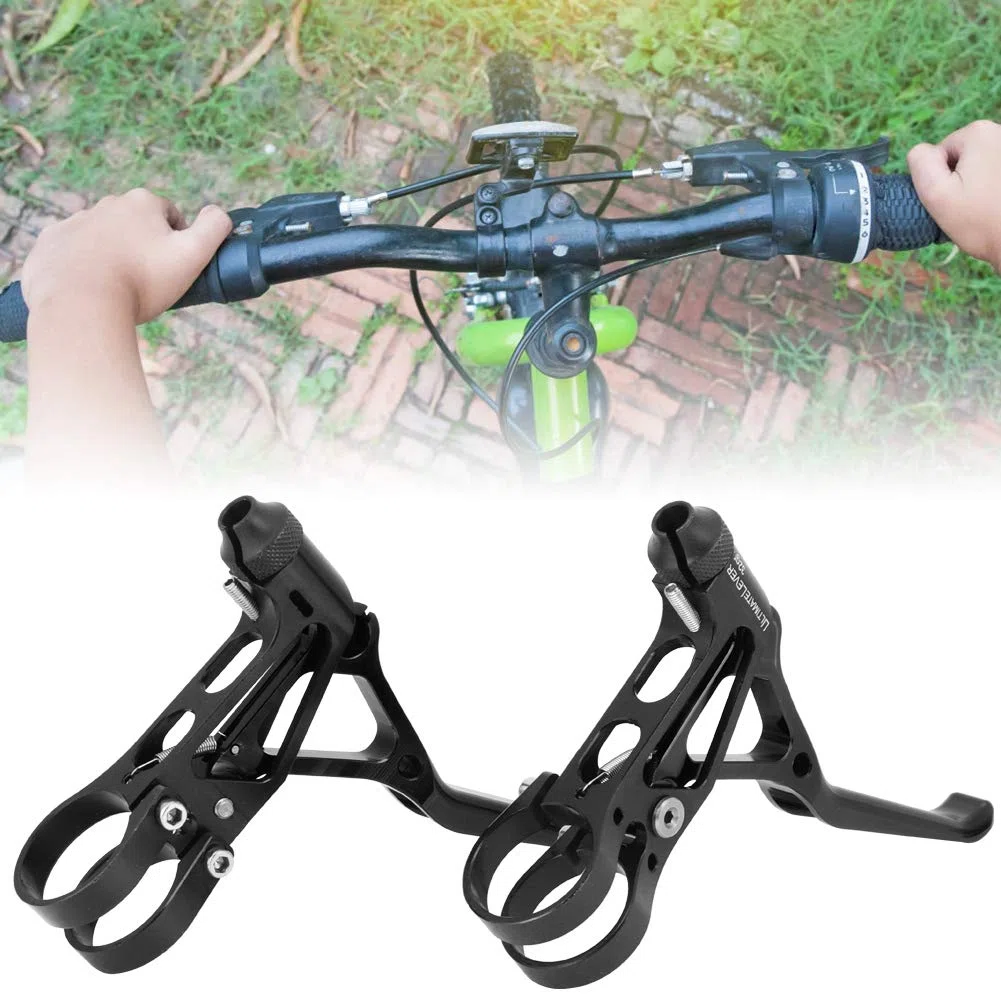 Leva del freno universale per bicicletta, leva del freno a V, ultra leggera, in lega di alluminio, per bici da strada pieghevole (nero)