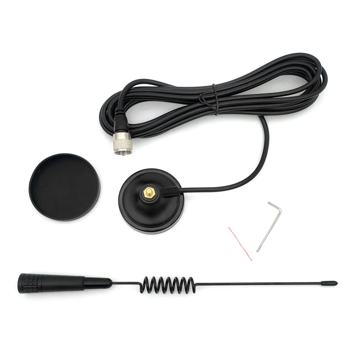 Antenna radio CB a base magnetica 27 MHz con PL-259 BNC maschio per auto, camion, veicolo